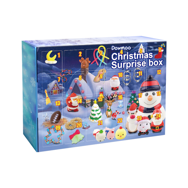 main Dowmoo Christmas Surprise Blind Box, Christmas Relief Toys Celebration Atmosphere 24 Random Hidden Blind Box Gifts