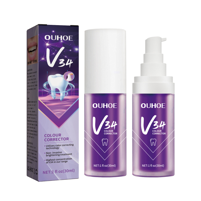 main OUHOE V34 Purple Whitening Toothpaste, Removal Teeth Tartar Oral Cleaning Repair Teeth Whitening Toothpaste