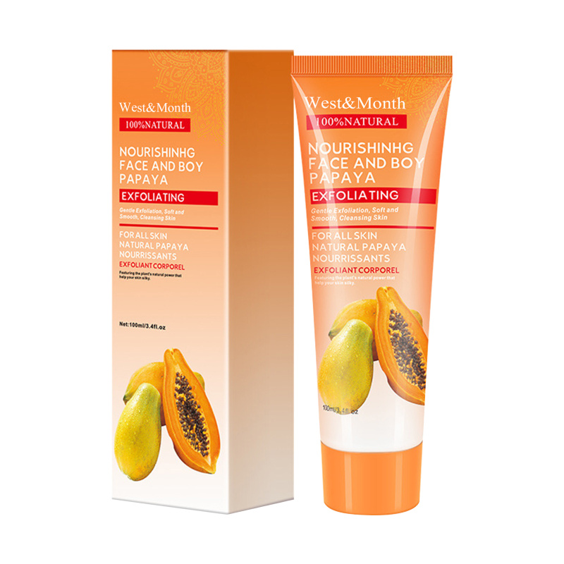 main West&Month Papaya Exfoliating Gel, Moisturizing Skin With Gentle Cleansing Keratin Brightening Gel