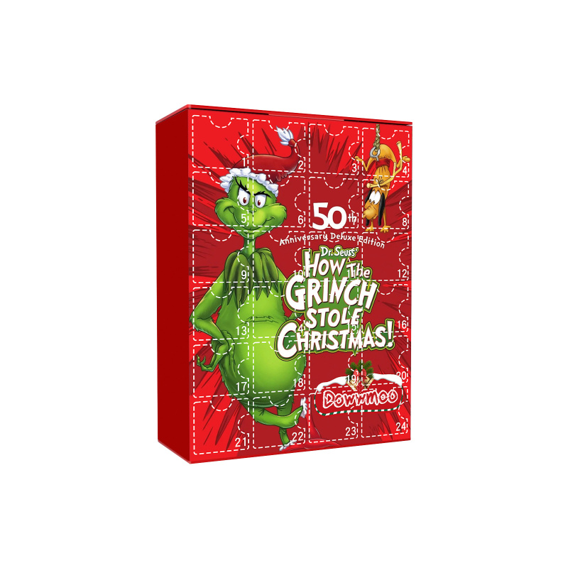 main Dowmoo Green Sulley Grinch Blind Box, Christmas Children's Surprise Gift 24-Compartment Blind Box