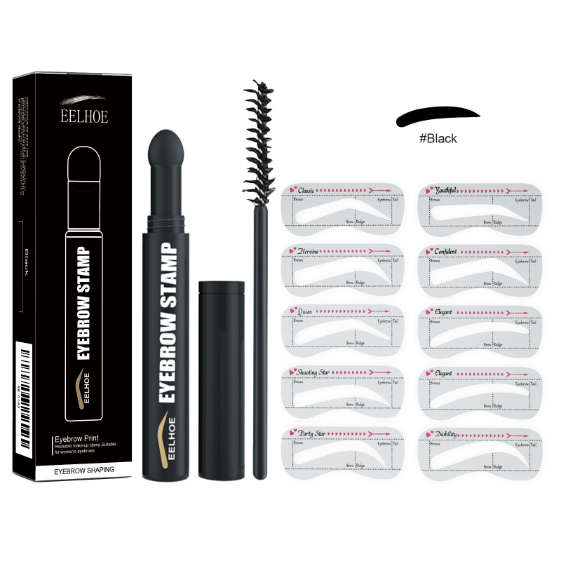 EELHOE Eyebrow Stamp Pen Set, Easy And Convenient For Drawing Natural And Stylish Eyebrows, Fits Well With Beginner-Friendly Eyebrow Card And Eyebrow Pen.