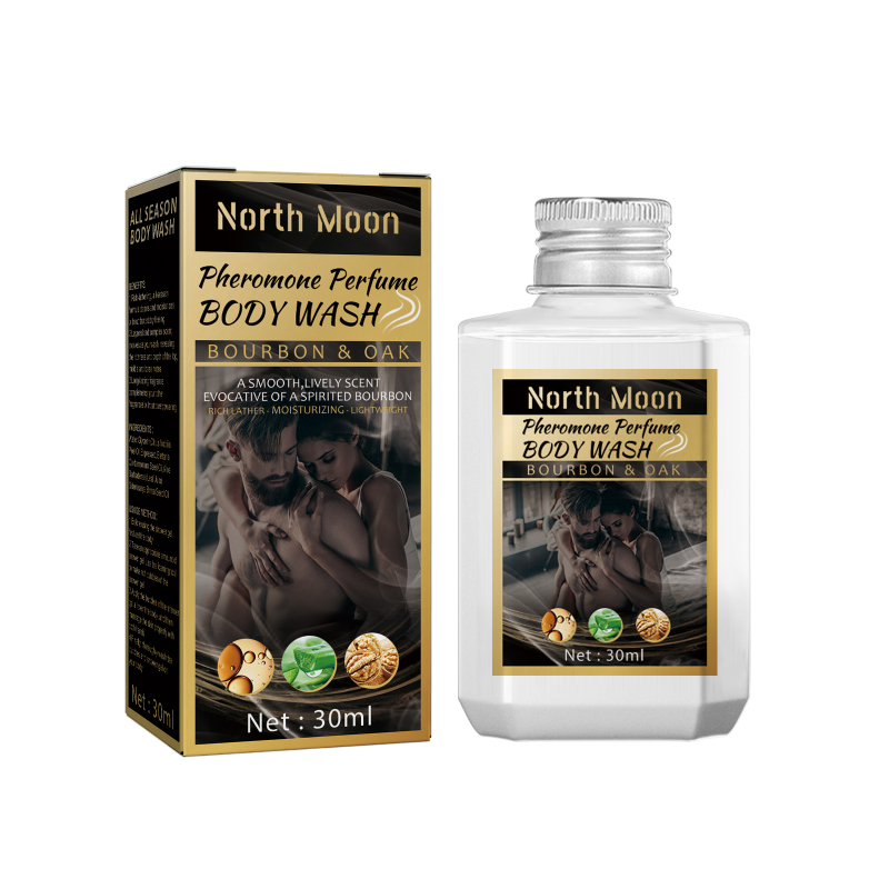 North Moon Perfumed Body Wash, Clean The Body Odor Refreshing Lasting Fragrance Moisturizing Skin Shower Gel