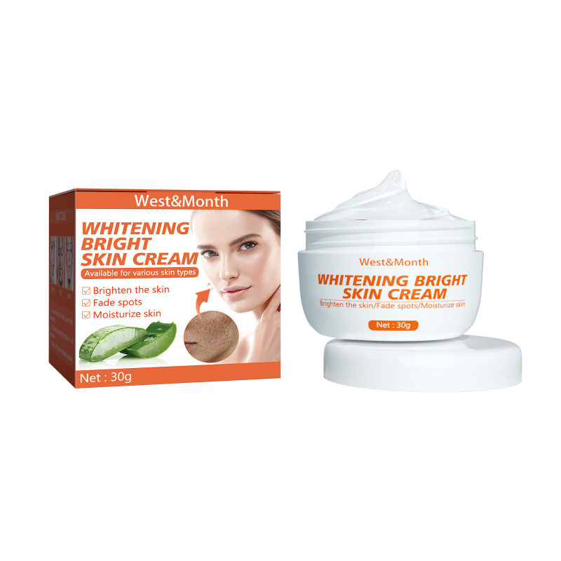 main West&Month Whitening Bright Skin Cream, Lighten Face Spots Melanin Brightening Moisturizing Skin Beauty Cream