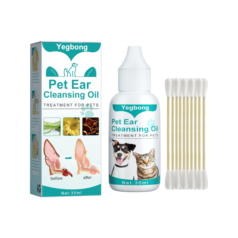 main Yegbong Pet Ear Cleaning Oil, Cats And Dogs Ear Canal Cleaning, Mite Removal And Deodorization Ear Cleaning Oil