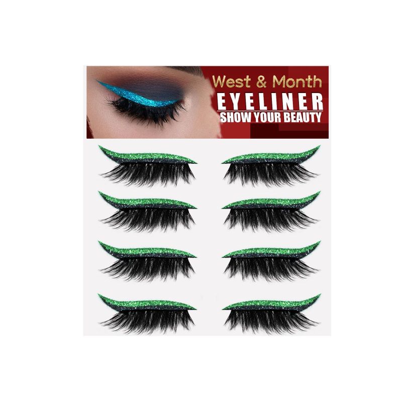 main West&Month Pink Four Pairs Of Eyelash Eyeliner, With Glue-Free Self-Adhesive Gel Strip Curling False Eyelashes