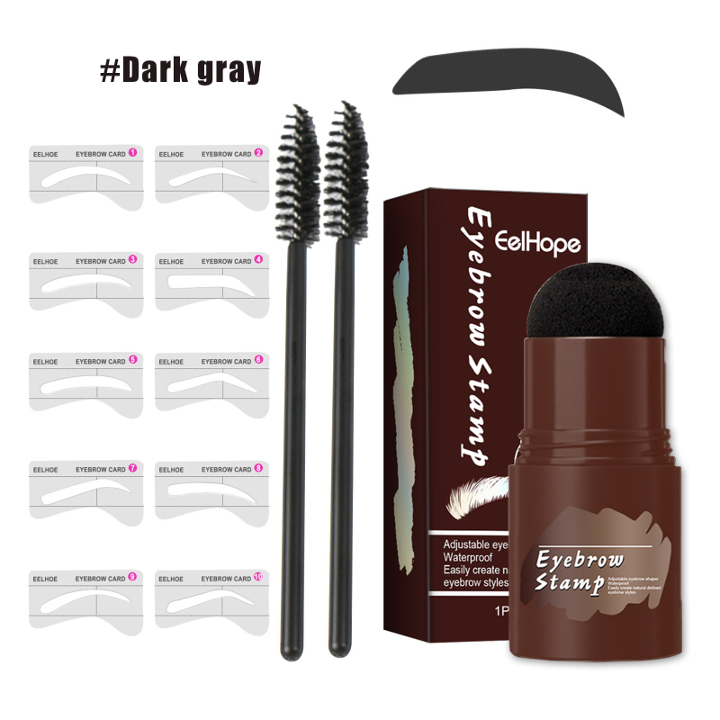 main EELHOE Eyebrow Mark Set (Dark Gray) Quick Eyebrow Makeup Lazy Hairline Powder Repair Natural Waterproof Contouring Shadow