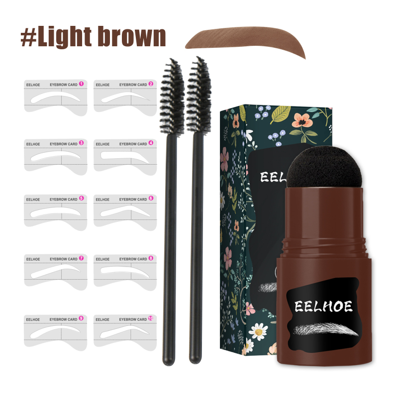 EELHOE Brow Print Set, Natural HairLine Powder Brow Card With Makeup Shade Powder
