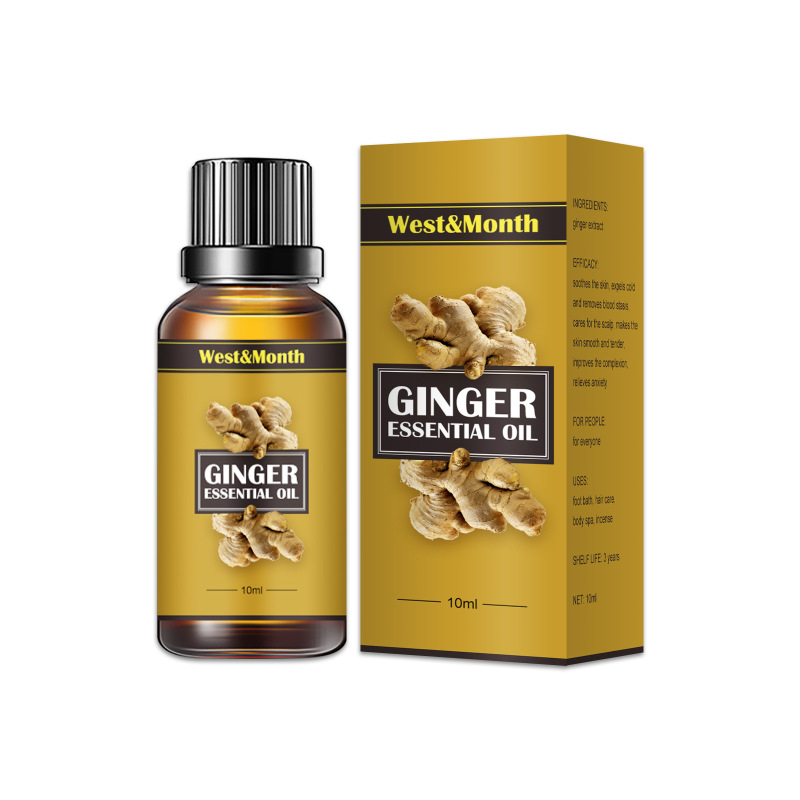 main West&Month Ginger Body Shaping Essential Oil, Massage Firming Belly Thigh Muscle Moisturizing Skin Beauty Essential Oil