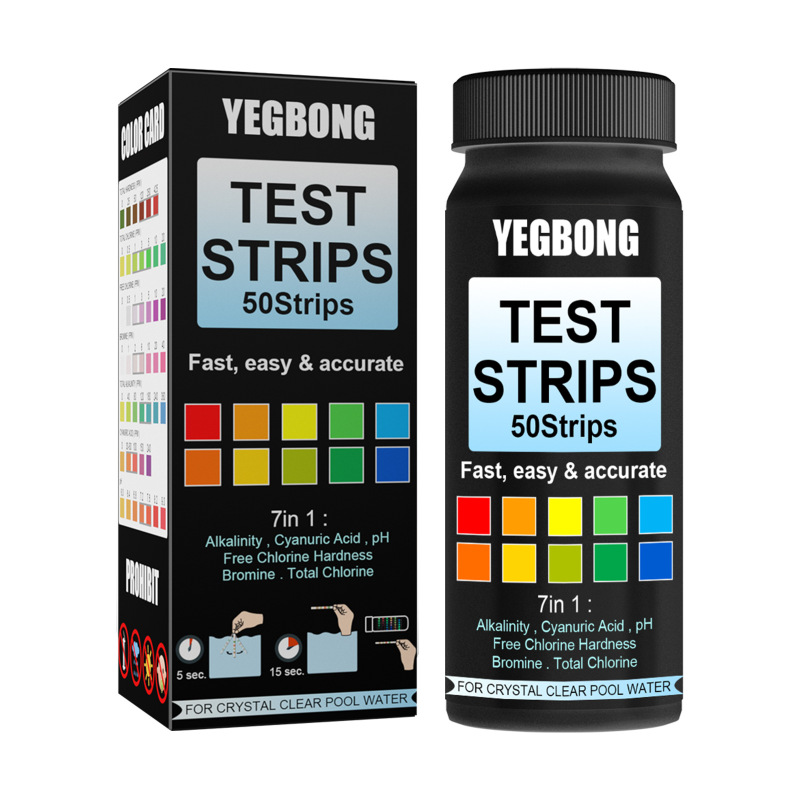 main Yegbong 7 In 1 Water Quality Test Paper, Swimming Pool Tap Water Portable Ph Test Paper Water Quality Hardness Total Hardness Test