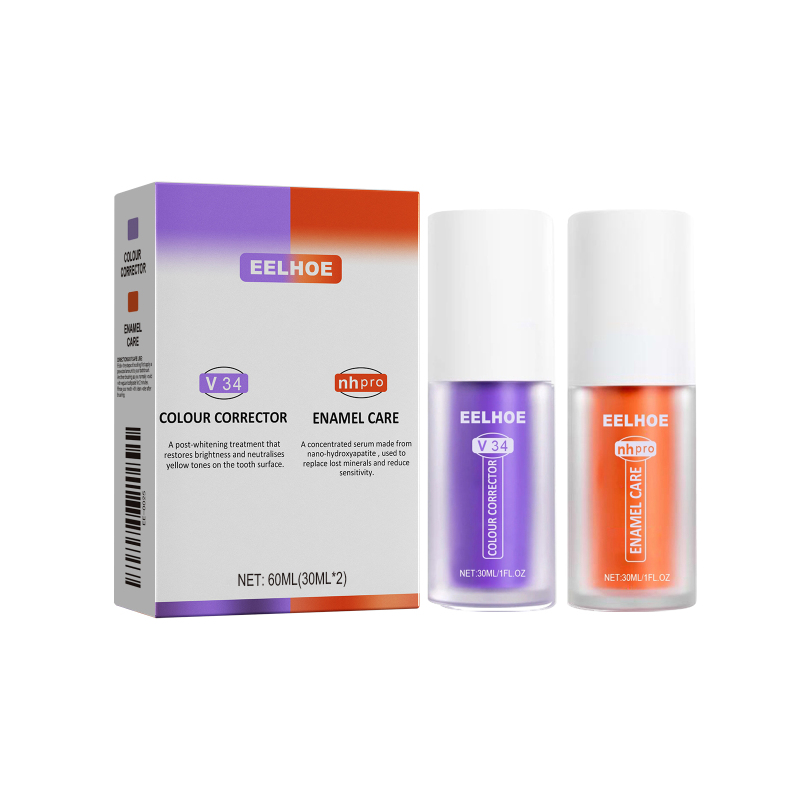 main EELHOE V34 Repair Toothpaste, Mouth Shine White Clean Stains Shine White Teeth Purple Orange Toothpaste